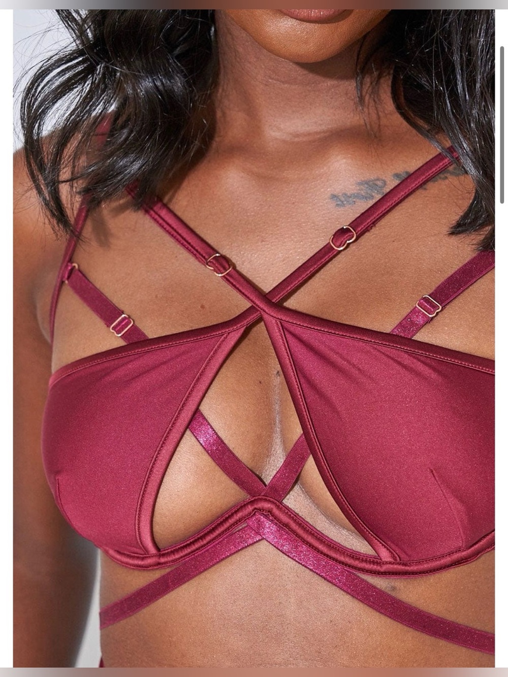LunaLae pole wear Lauren bra Wine, size US 32C/34B, new with tags